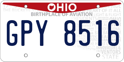 OH license plate GPY8516