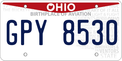 OH license plate GPY8530