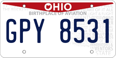 OH license plate GPY8531