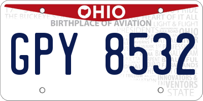 OH license plate GPY8532