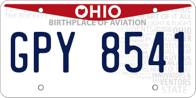 OH license plate GPY8541