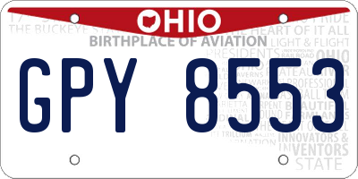 OH license plate GPY8553