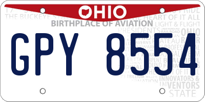 OH license plate GPY8554