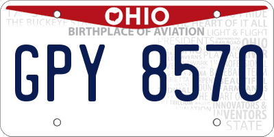 OH license plate GPY8570