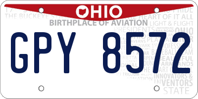 OH license plate GPY8572