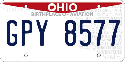 OH license plate GPY8577