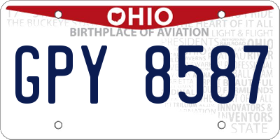 OH license plate GPY8587