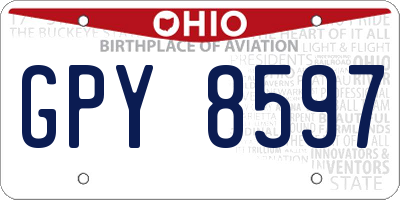 OH license plate GPY8597