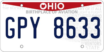 OH license plate GPY8633