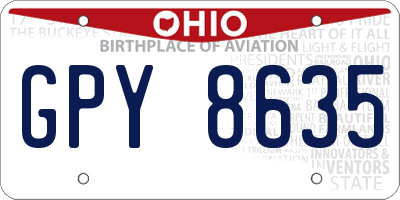 OH license plate GPY8635
