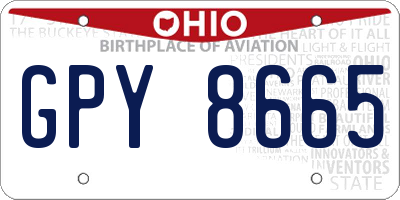 OH license plate GPY8665