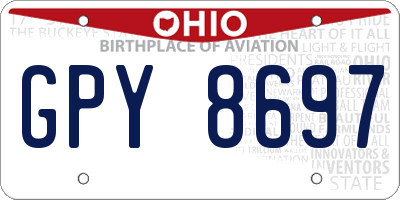 OH license plate GPY8697