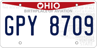 OH license plate GPY8709