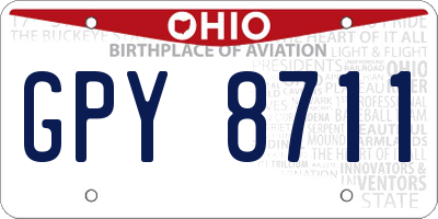 OH license plate GPY8711