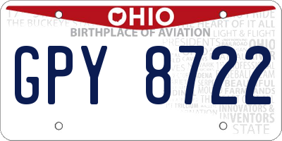 OH license plate GPY8722