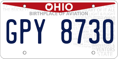 OH license plate GPY8730