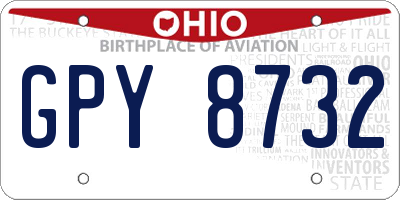 OH license plate GPY8732