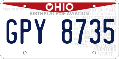 OH license plate GPY8735