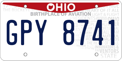 OH license plate GPY8741
