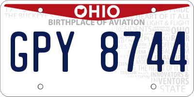 OH license plate GPY8744