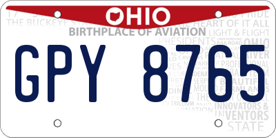 OH license plate GPY8765
