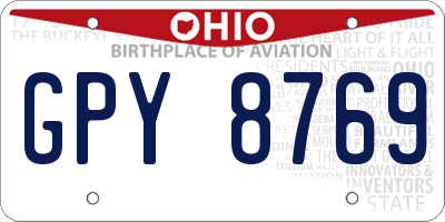 OH license plate GPY8769