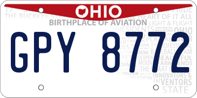 OH license plate GPY8772