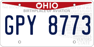 OH license plate GPY8773