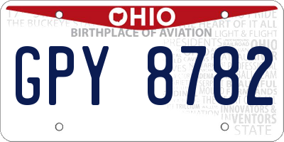 OH license plate GPY8782