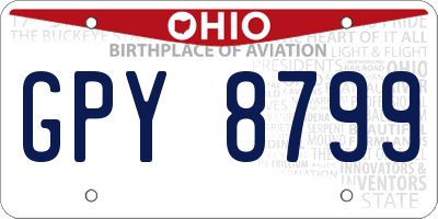 OH license plate GPY8799