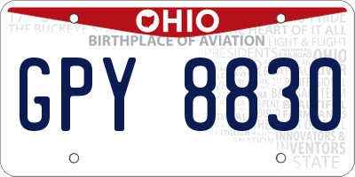 OH license plate GPY8830