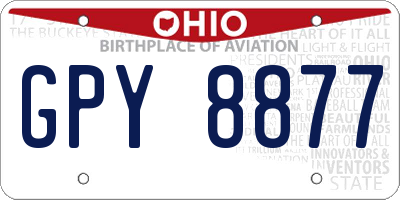 OH license plate GPY8877