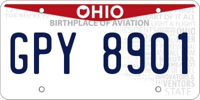 OH license plate GPY8901