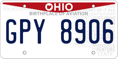 OH license plate GPY8906