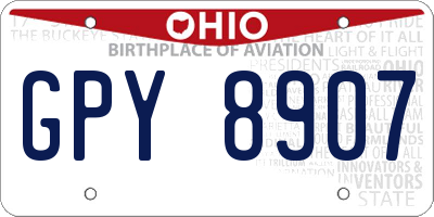OH license plate GPY8907