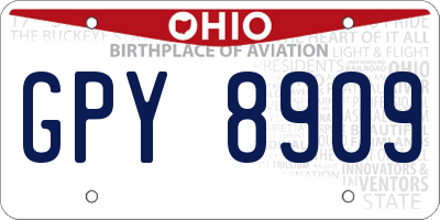 OH license plate GPY8909