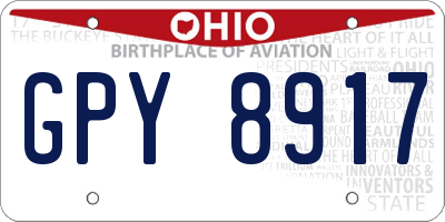 OH license plate GPY8917