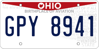 OH license plate GPY8941