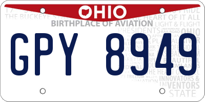 OH license plate GPY8949