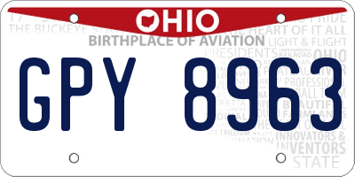 OH license plate GPY8963