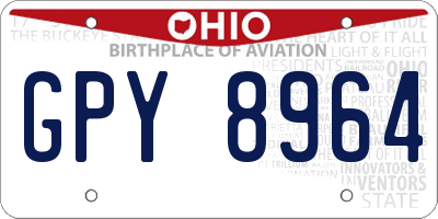 OH license plate GPY8964