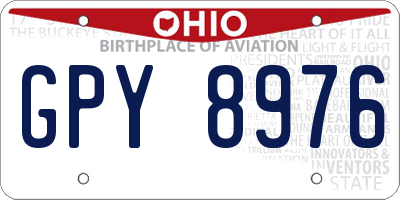 OH license plate GPY8976