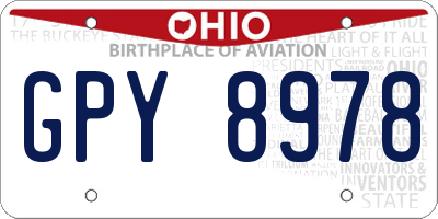 OH license plate GPY8978
