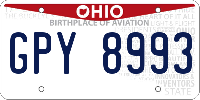 OH license plate GPY8993