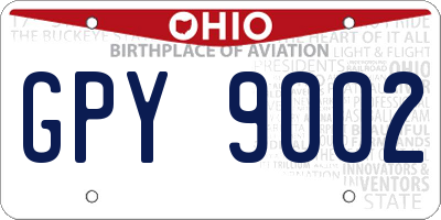 OH license plate GPY9002