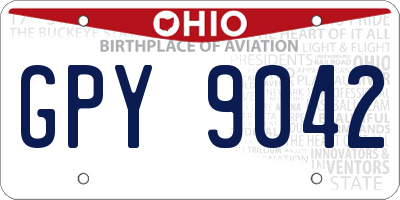 OH license plate GPY9042