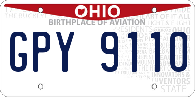 OH license plate GPY9110