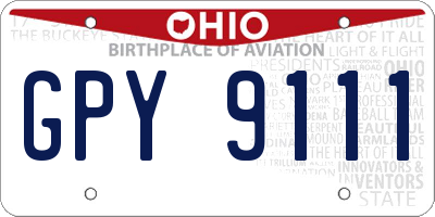 OH license plate GPY9111