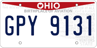 OH license plate GPY9131