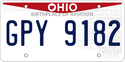 OH license plate GPY9182